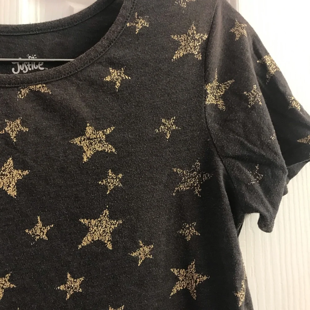 Justice Girl’s Dark Gray Gold Distressed Size L